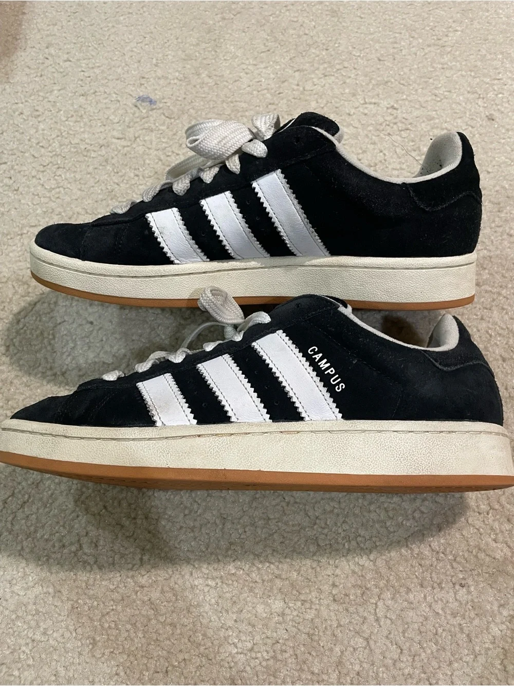 Adidas Campus 00s Black/White Suede Low-Top Sneakers Size 9.5